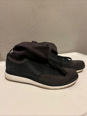 UGG Women’s Athletic High-Tops in Dark Gray and Black with White Sole